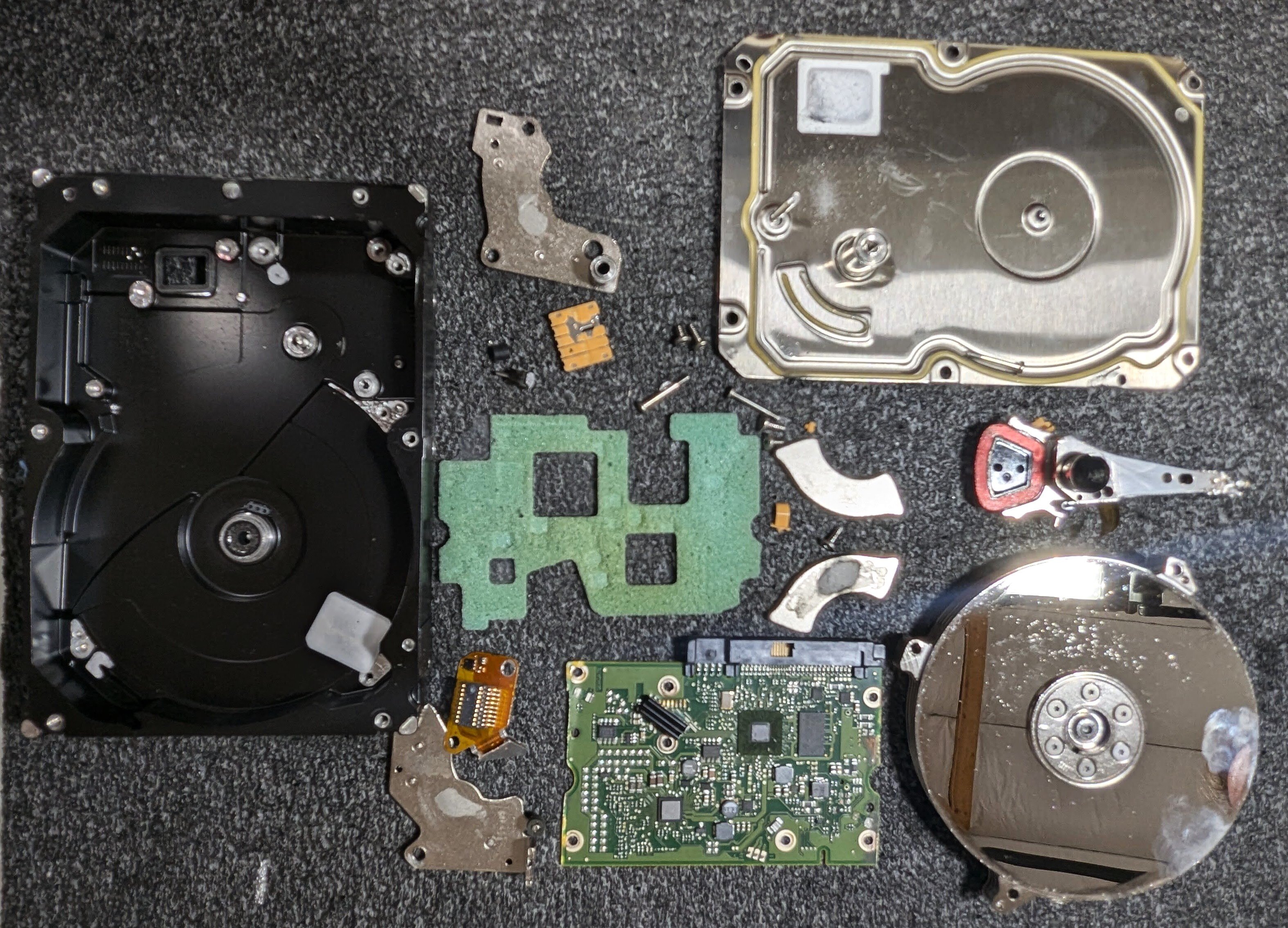 A Hard Drive After Being Disassembled by the DiskMantler